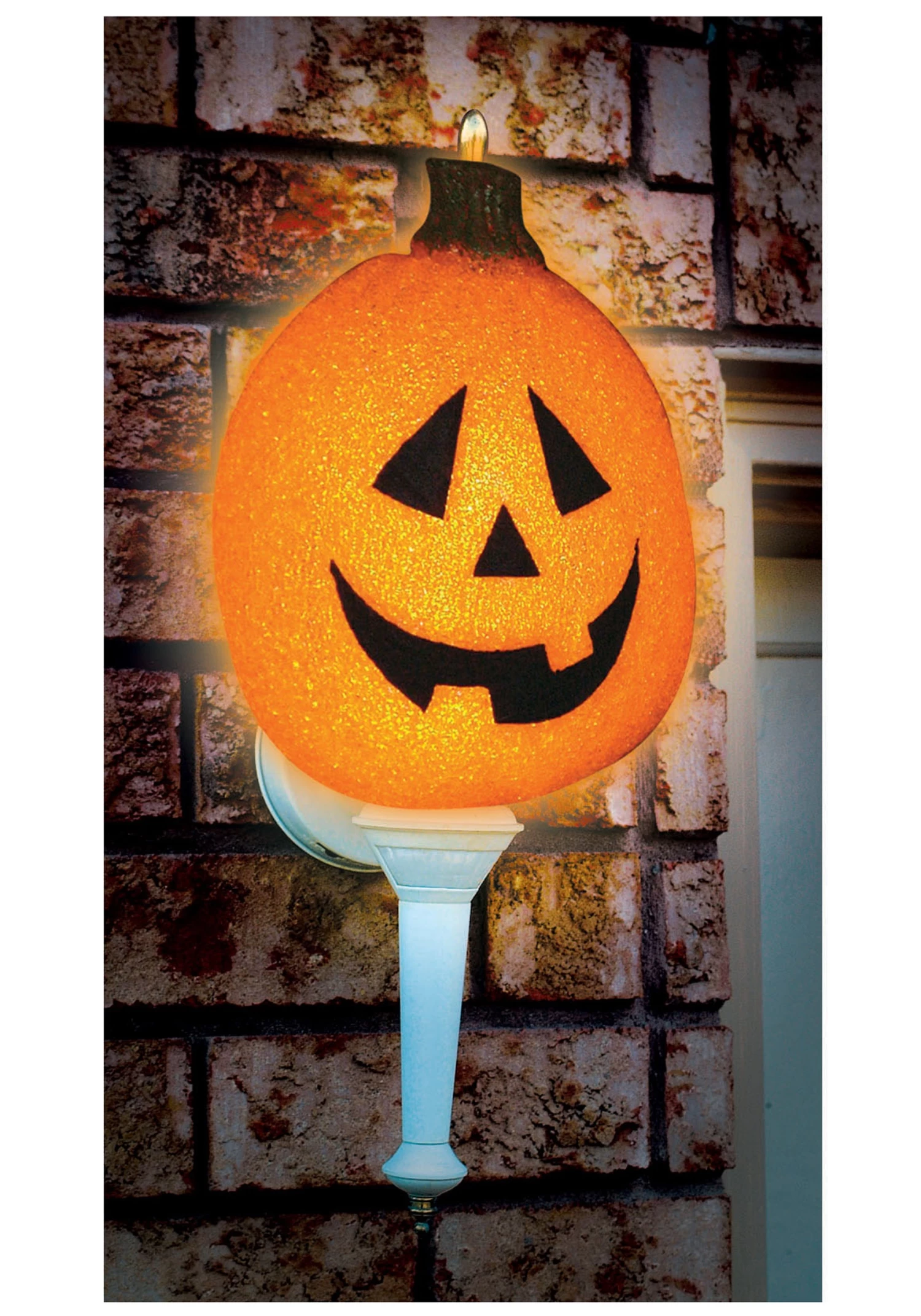Sparkling Pumpkin Porch Light Cover Halloween Decoration 1 Sparkling Pumpkin Porch Light Cover Halloween Decoration