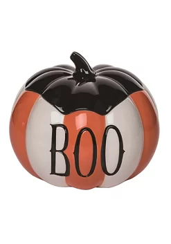 Striped Pumpkin Cookie Jar Container