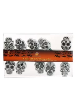 Kurt Adler Day Of The Dead Sugar Skull Light Set 5 Kurt Adler Day Of The Dead Sugar Skull Light Set -Halloween Decoration Store sugar skull light set alt 2