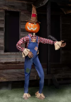 Whimsical Pumpkin Scarecrow Animatronic Decoration