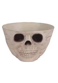 Wide Skull Head Candy Bowl Decoration -Halloween Decoration Store wide skull candy bowl alt 2